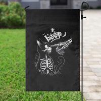 Black Cat Halloween Garden Flag Skeleton Hand Boop - Wonder Print Shop