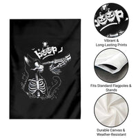 Black Cat Halloween Garden Flag Skeleton Hand Boop - Wonder Print Shop