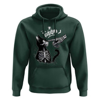 Black Cat Halloween Hoodie Skeleton Hand Boop - undefined
