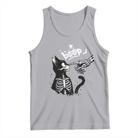 Black Cat Halloween Tank Top Skeleton Hand Boop - Wonder Print Shop