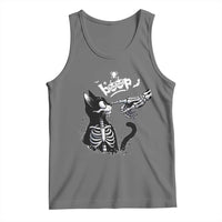 Black Cat Halloween Tank Top Skeleton Hand Boop - Wonder Print Shop