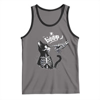 Black Cat Halloween Tank Top Skeleton Hand Boop - Wonder Print Shop