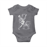 Rock Skeleton Cat Playing Guitar Baby Onesie Funny Halloween Kitty Music Lovers - Wonder Print Shop