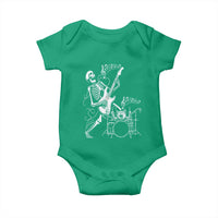 Rock Skeleton Cat Playing Guitar Baby Onesie Funny Halloween Kitty Music Lovers - Wonder Print Shop
