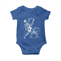 Rock Skeleton Cat Playing Guitar Baby Onesie Funny Halloween Kitty Music Lovers - Wonder Print Shop