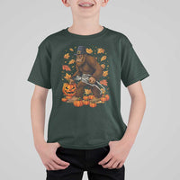 Funny Bigfoot Skeleton T Shirt For Kid Thanksgiving Day Sasquatch Pilgrim - Wonder Print Shop