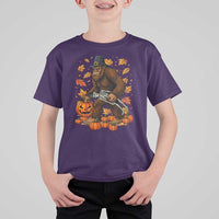 Funny Bigfoot Skeleton T Shirt For Kid Thanksgiving Day Sasquatch Pilgrim - Wonder Print Shop