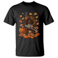Funny Bigfoot Skeleton T Shirt Thanksgiving Day Sasquatch Pilgrim - Wonder Print Shop