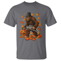 Funny Bigfoot Skeleton T Shirt Thanksgiving Day Sasquatch Pilgrim - Wonder Print Shop