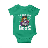 Funny Skull Halloween Baby Onesie I Am Just Here For The Boos Skeleton Party Girl - Wonder Print Shop