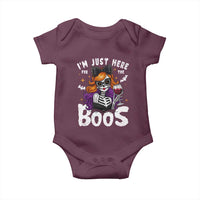 Funny Skull Halloween Baby Onesie I Am Just Here For The Boos Skeleton Party Girl - Wonder Print Shop
