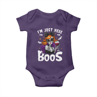 Funny Skull Halloween Baby Onesie I Am Just Here For The Boos Skeleton Party Girl - Wonder Print Shop