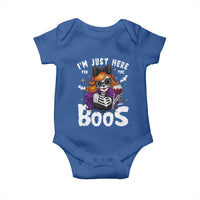 Funny Skull Halloween Baby Onesie I Am Just Here For The Boos Skeleton Party Girl - Wonder Print Shop