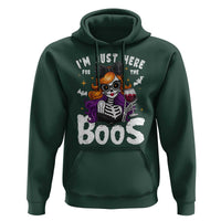 Funny Skull Halloween Hoodie I Am Just Here For The Boos Skeleton Party Girl - Wonder Print Shop