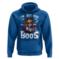 Funny Skull Halloween Hoodie I Am Just Here For The Boos Skeleton Party Girl - Wonder Print Shop