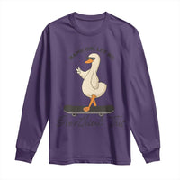 Hang On Let Me Overthinking This Long Sleeve Shirt Funny Duck Skateboard Sarcastic Skater - Wonder Print Shop