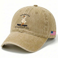 Hang On Let Me Overthinking This Washed Cotton Baseball Cap Funny Duck Skateboard Sarcastic Skater