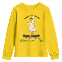 Hang On Let Me Overthinking This Youth Sweatshirt Funny Duck Skateboard Sarcastic Skater - Wonder Print Shop