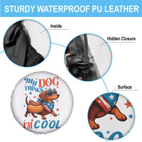 Funny Patriotic Dachshund Spare Tire Cover My Dog Thinks I Am Cool USA Dog Lover - Wonder Print Shop
