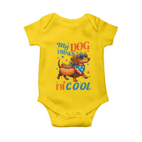 Funny Patriotic Dachshund Baby Onesie My Dog Thinks I Am Cool USA Dog Lover - Wonder Print Shop