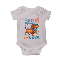 Funny Patriotic Dachshund Baby Onesie My Dog Thinks I Am Cool USA Dog Lover - Wonder Print Shop
