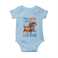 Funny Patriotic Dachshund Baby Onesie My Dog Thinks I Am Cool USA Dog Lover - Wonder Print Shop