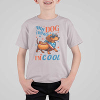 Funny Patriotic Dachshund T Shirt For Kid My Dog Thinks I Am Cool USA Dog Lover - Wonder Print Shop