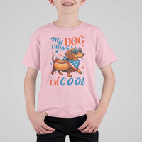 Funny Patriotic Dachshund T Shirt For Kid My Dog Thinks I Am Cool USA Dog Lover - Wonder Print Shop