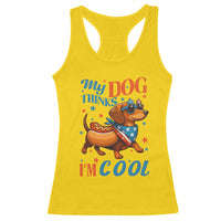 Funny Patriotic Dachshund Racerback Tank Top My Dog Thinks I Am Cool USA Dog Lover - Wonder Print Shop