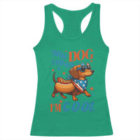 Funny Patriotic Dachshund Racerback Tank Top My Dog Thinks I Am Cool USA Dog Lover - Wonder Print Shop