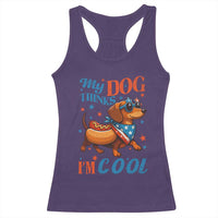 Funny Patriotic Dachshund Racerback Tank Top My Dog Thinks I Am Cool USA Dog Lover - Wonder Print Shop