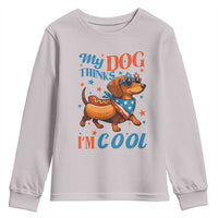 Funny Patriotic Dachshund Youth Sweatshirt My Dog Thinks I Am Cool USA Dog Lover - Wonder Print Shop