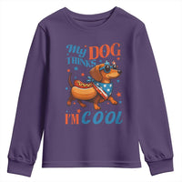 Funny Patriotic Dachshund Youth Sweatshirt My Dog Thinks I Am Cool USA Dog Lover - Wonder Print Shop