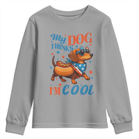 Funny Patriotic Dachshund Youth Sweatshirt My Dog Thinks I Am Cool USA Dog Lover - Wonder Print Shop