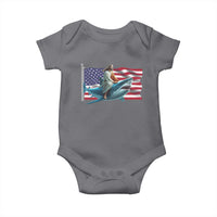 Funny Jesus Shark Baby Onesie Christian Patriotic American Flag Meme - Wonder Print Shop