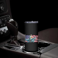 Funny Jesus Shark Skinny Tumbler Christian Patriotic American Flag Meme