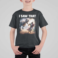Funny Jesus Dinosaur T Shirt For Kid I Saw That Christan Meme - Wonder Print Shop