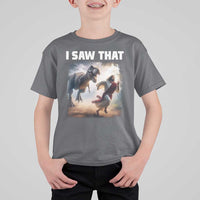 Funny Jesus Dinosaur T Shirt For Kid I Saw That Christan Meme - Wonder Print Shop