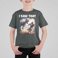 Funny Jesus Dinosaur T Shirt For Kid I Saw That Christan Meme - Wonder Print Shop