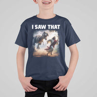 Funny Jesus Dinosaur T Shirt For Kid I Saw That Christan Meme - Wonder Print Shop