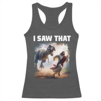 Funny Jesus Dinosaur Racerback Tank Top I Saw That Christan Meme - Wonder Print Shop