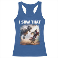 Funny Jesus Dinosaur Racerback Tank Top I Saw That Christan Meme - Wonder Print Shop
