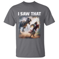 Funny Jesus Dinosaur T Shirt I Saw That Christan Meme - Wonder Print Shop