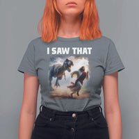 Funny Jesus Dinosaur T Shirt For Women I Saw That Christan Meme - Wonder Print Shop