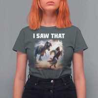 Funny Jesus Dinosaur T Shirt For Women I Saw That Christan Meme - Wonder Print Shop
