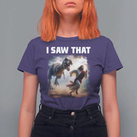 Funny Jesus Dinosaur T Shirt For Women I Saw That Christan Meme - Wonder Print Shop