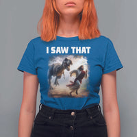 Funny Jesus Dinosaur T Shirt For Women I Saw That Christan Meme - Wonder Print Shop