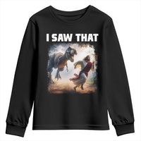 Funny Jesus Dinosaur Youth Sweatshirt I Saw That Christan Meme - Wonder Print Shop