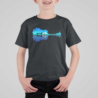 Guitar Lake Shadow T Shirt For Kid Acoustic Guitarist Musician Nature Lover - Wonder Print Shop