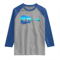 Guitar Lake Shadow Raglan Shirt Acoustic Guitarist Musician Nature Lover - Wonder Print Shop